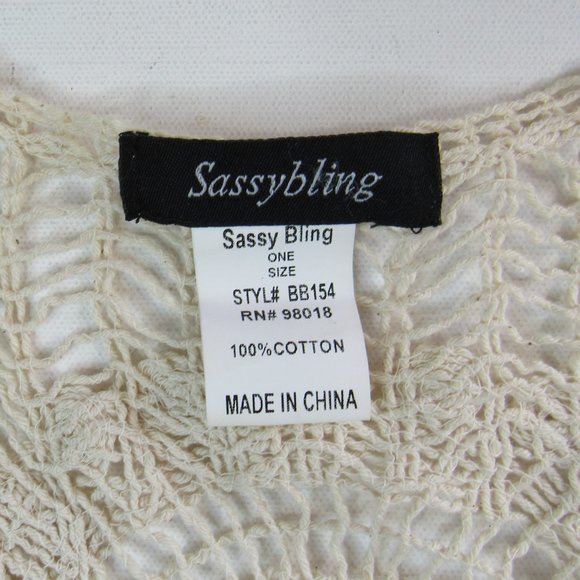 Sassy Bling Women's Lace Vest Boho Lightweight Crochet Knit Sleeveless - Picture 6 of 9